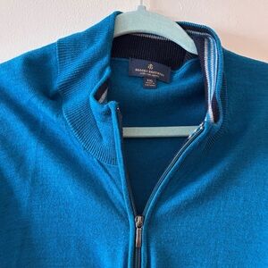 Brooks Brothers Teal Zip-Up Men's Sweater